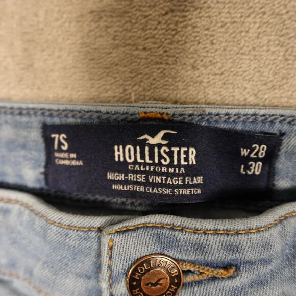 Hollister Jeans High-Rise Vintage Flare – Women's W28 L30 Blue Denim 7s - Picture 3 of 12